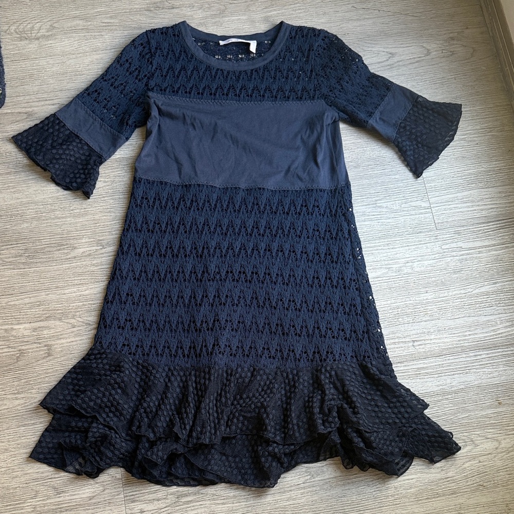 See by Chloe Elegant Navy Lace Dress